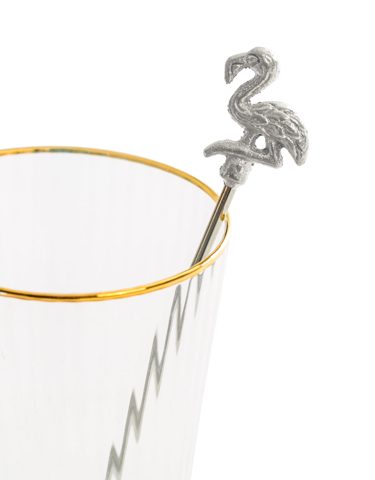 Set of 4 Nickel Flamingo Drinks Stirrers - FMH26