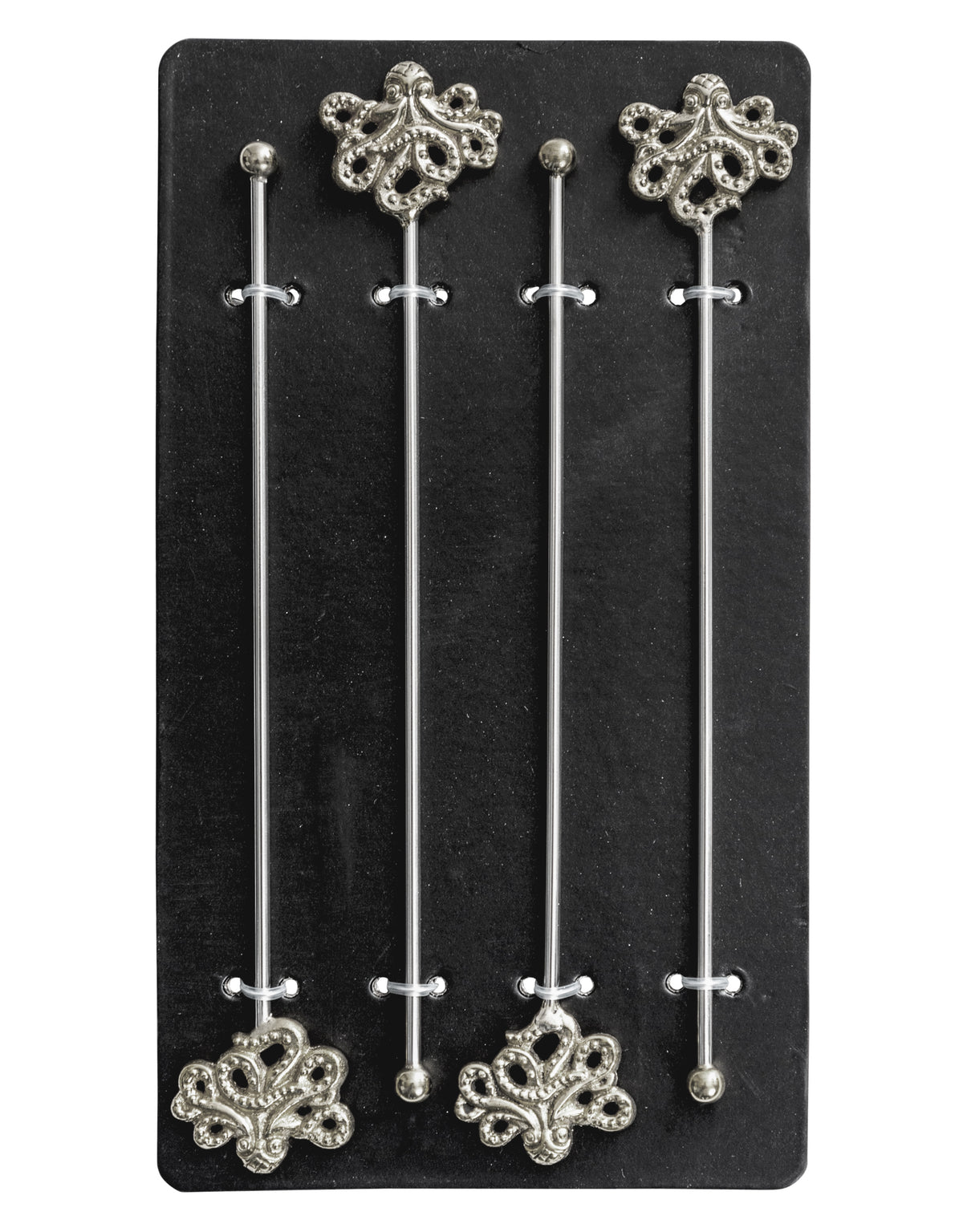 Set of 4 Nickel Octopus Drinks Stirrers - FMH27