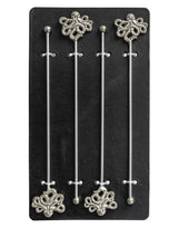 Set of 4 Nickel Octopus Drinks Stirrers - FMH27