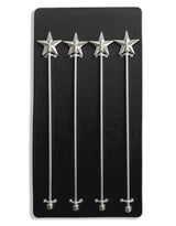 Set of 4 Nickel Star Drinks Stirrers - FMH28