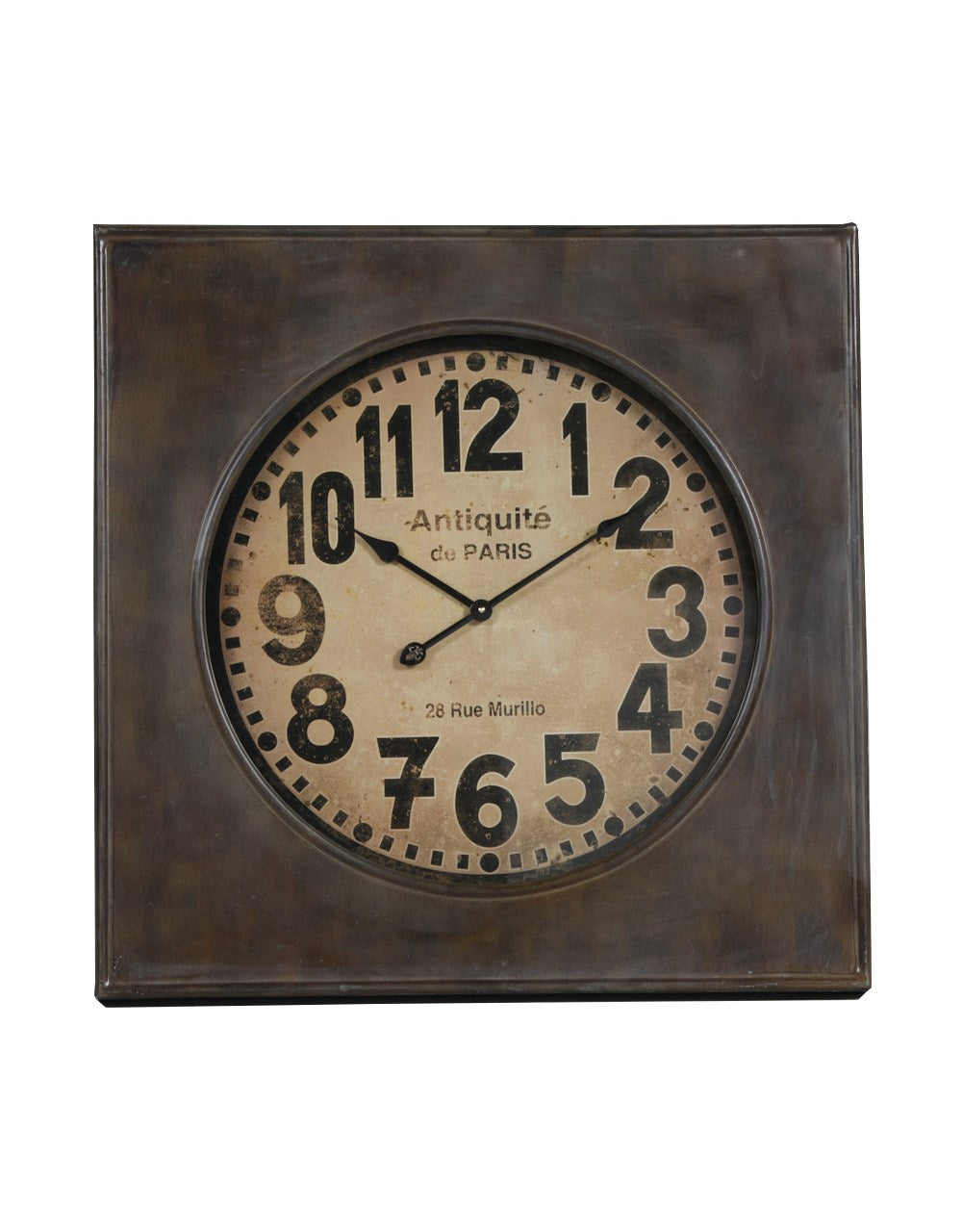 Large Square Industrial 'Antiquite De Paris' Wall Clock - ET115