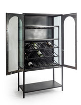 Black and Antique Gold "Orwell" Wine Storage Cabinet - VRN37