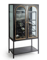 Black and Antique Gold "Orwell" Wine Storage Cabinet - VRN37