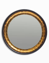 Limehouse Black & Gold Round Wall Mirror - LUM11