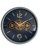 Royal Blue Moving Gears Clock - LUM14