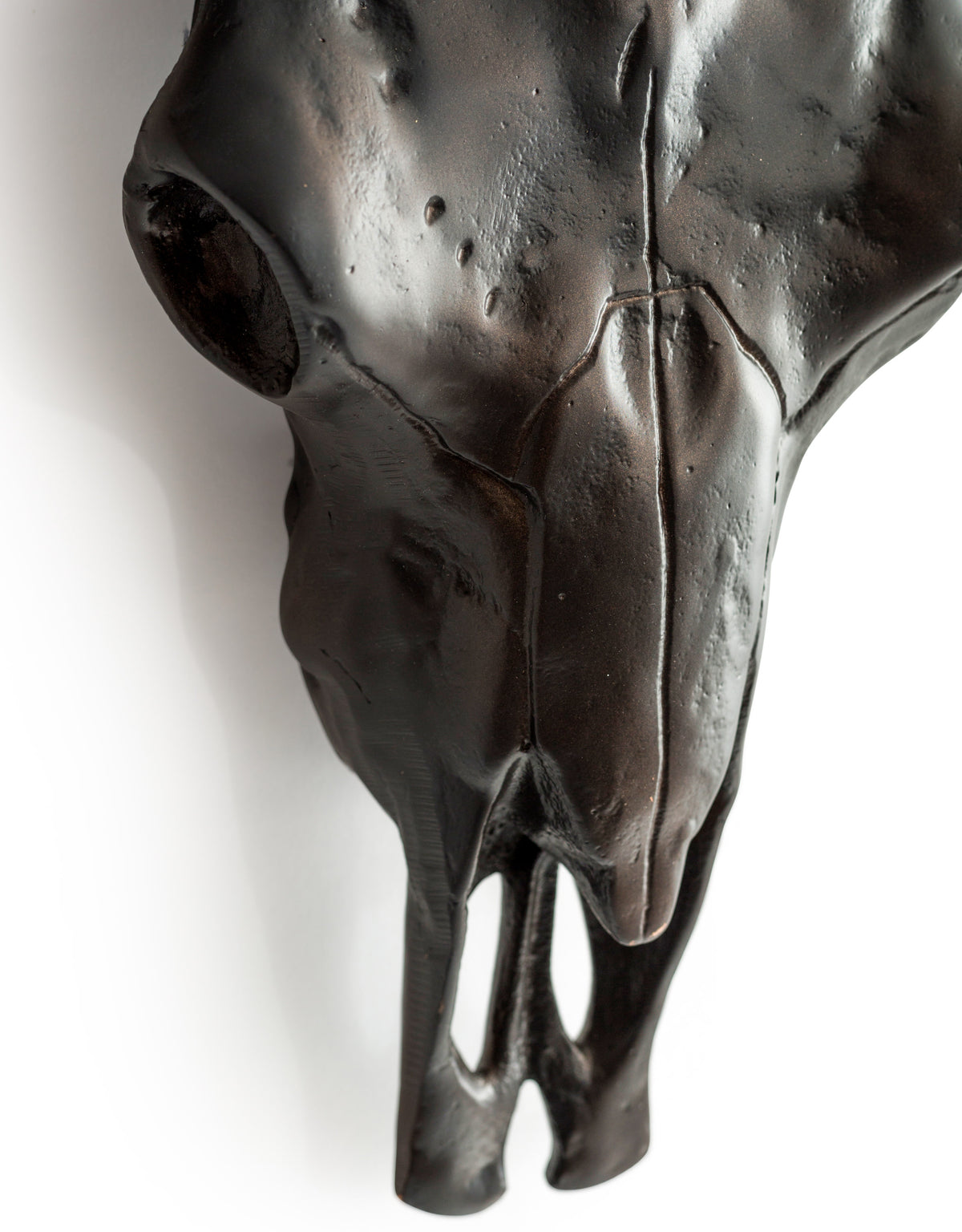 Aluminium Antique Bronze Bison Wall Skull - AL174