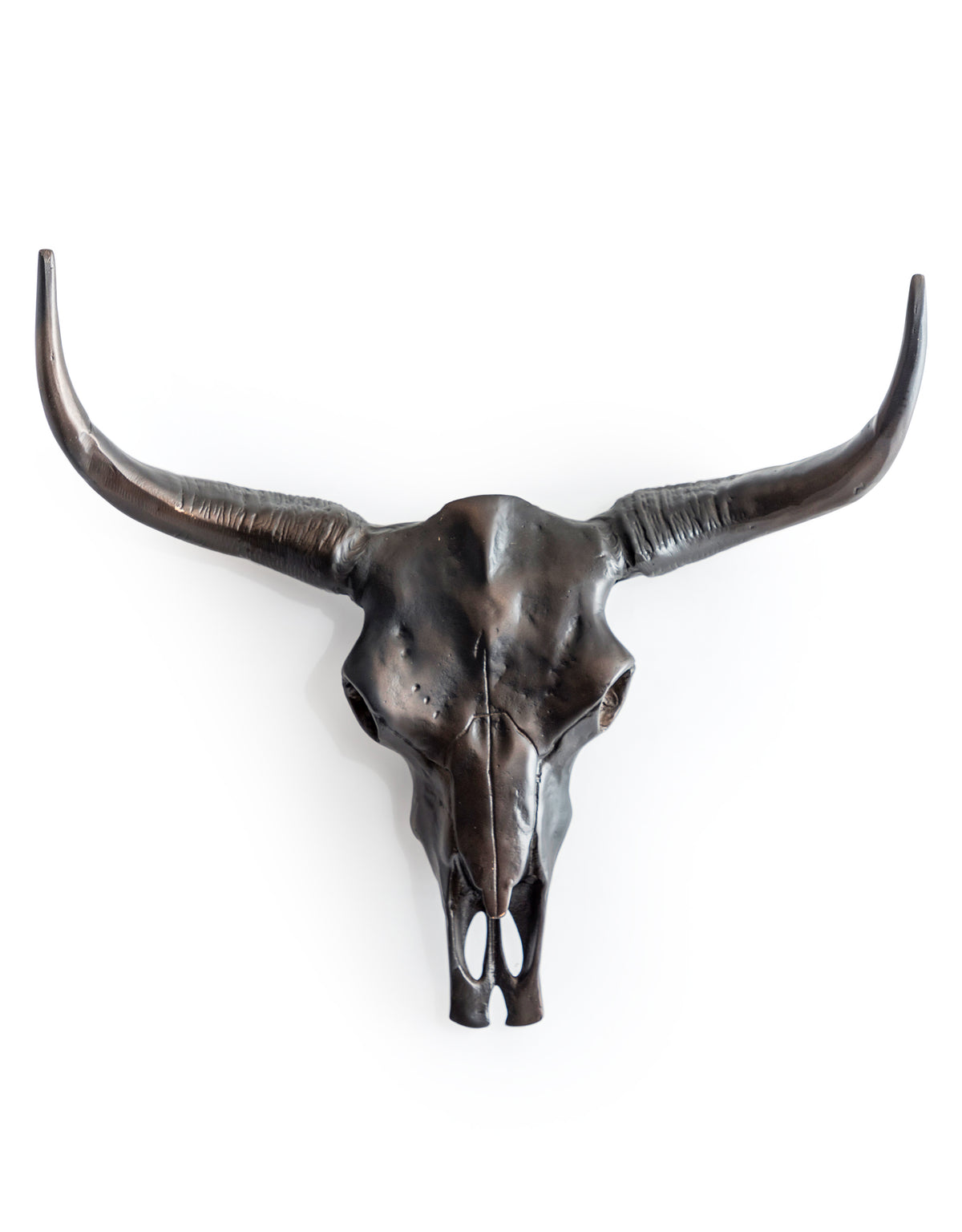 Aluminium Antique Bronze Bison Wall Skull - AL174