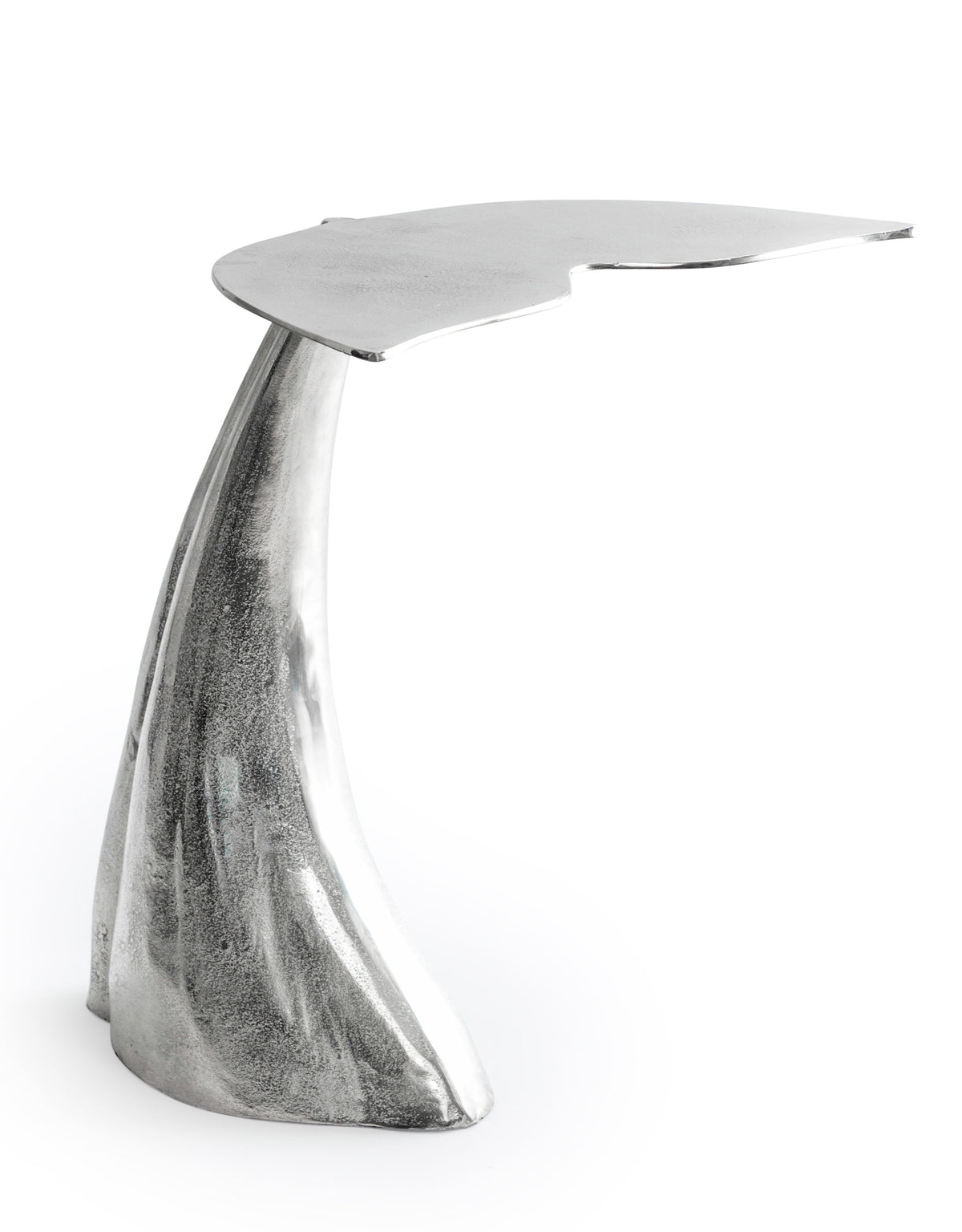 Raw Nickel Whale Tail Side Table - BAR19