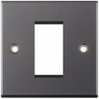 Selectric 5M Black Nickel 1 Gang Euro Plate with Single Aperture