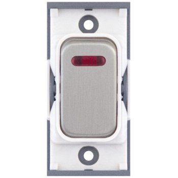 Selectric GRID360 Satin Chrome 20A DP Switch Module with Neon and White Insert