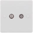 Selectric Smooth 2 Gang Satellite and TV/FM Socket