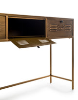 Brushed Antique Gold Metal 3 Drawer Console Table - RFB37