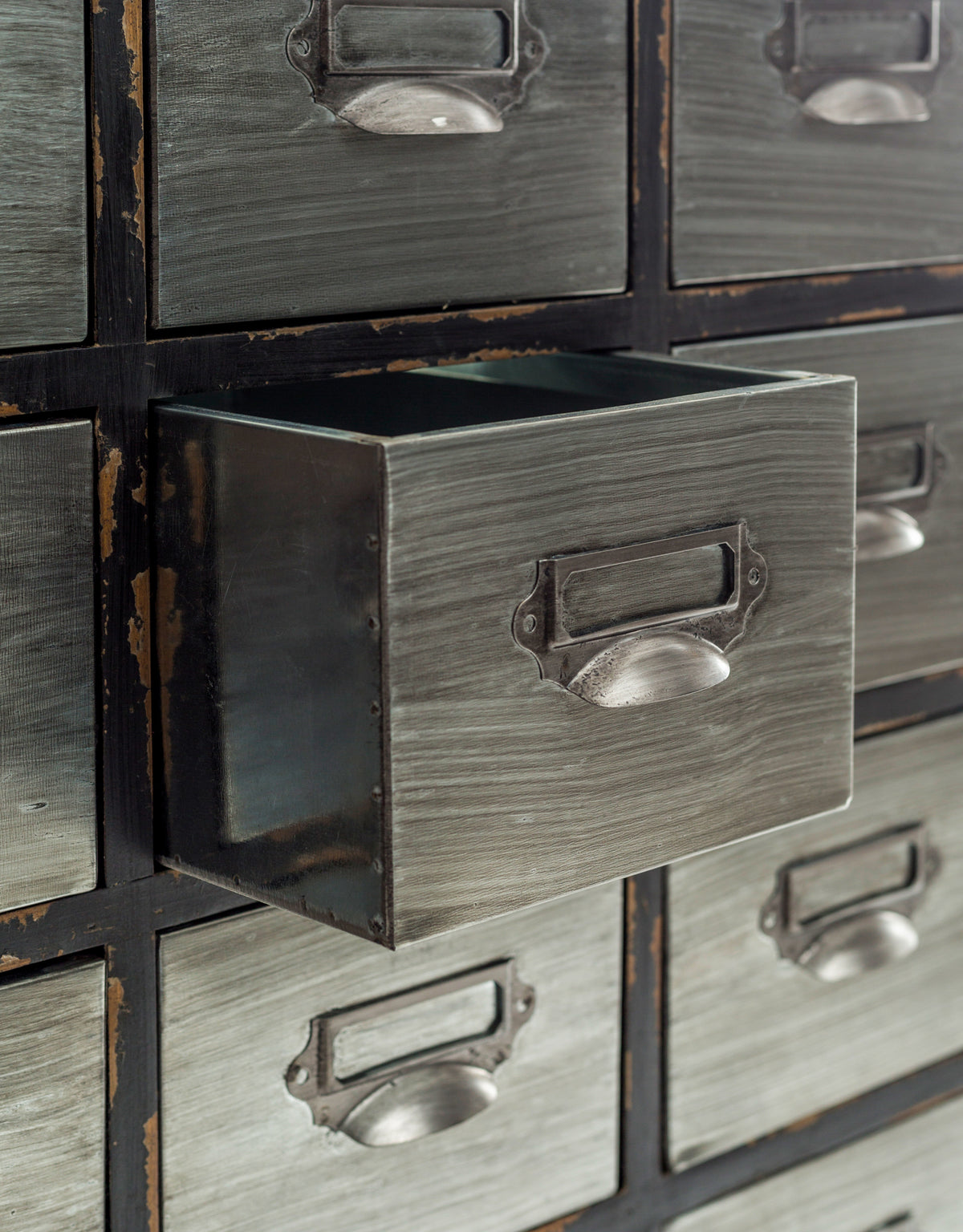 Brushed Steel Multi Drawer Apothecary Cabinet - RFB39