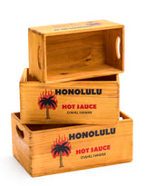 Set of 3 "Honolulu Hot Sauce" Large Wooden Storage Boxes - FC40