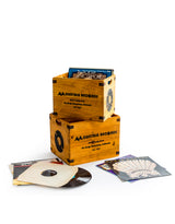 Set of 2 Antiqued Wooden "Mountain Records" LP Record Storage Boxes - FC41