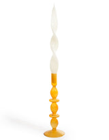 Orange / Amber Glass Candle Holder - GW144