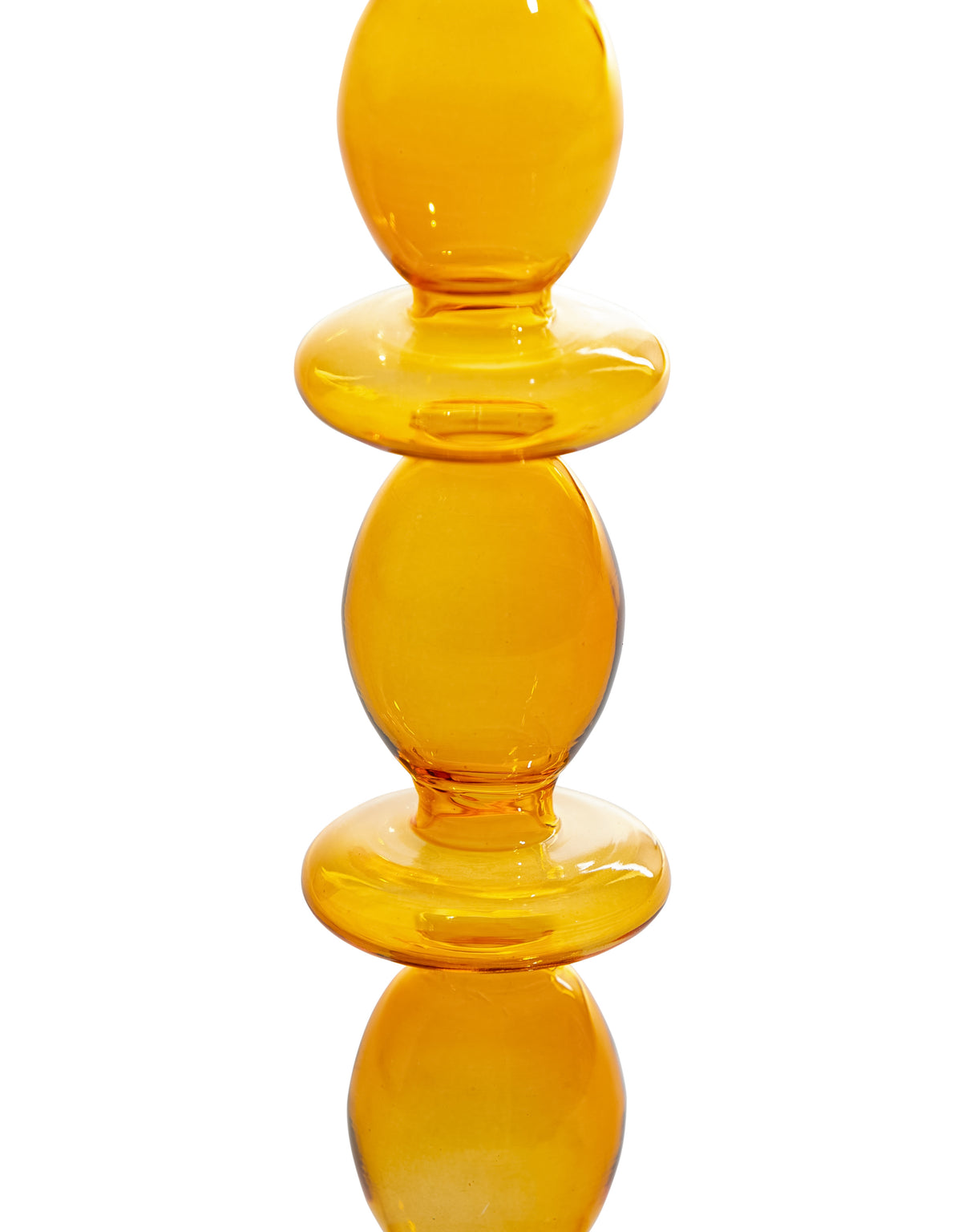 Orange / Amber Glass Candle Holder - GW144