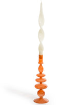 Red / Burnt Orange Glass Candle Holder - GW145