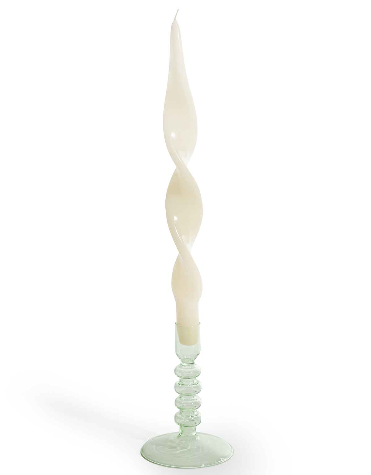 Pale Green Glass Candle Holder - GW146