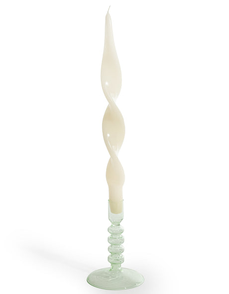 Pale Green Glass Candle Holder - GW146
