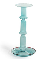 Blue Glass Candle Holder - GW147