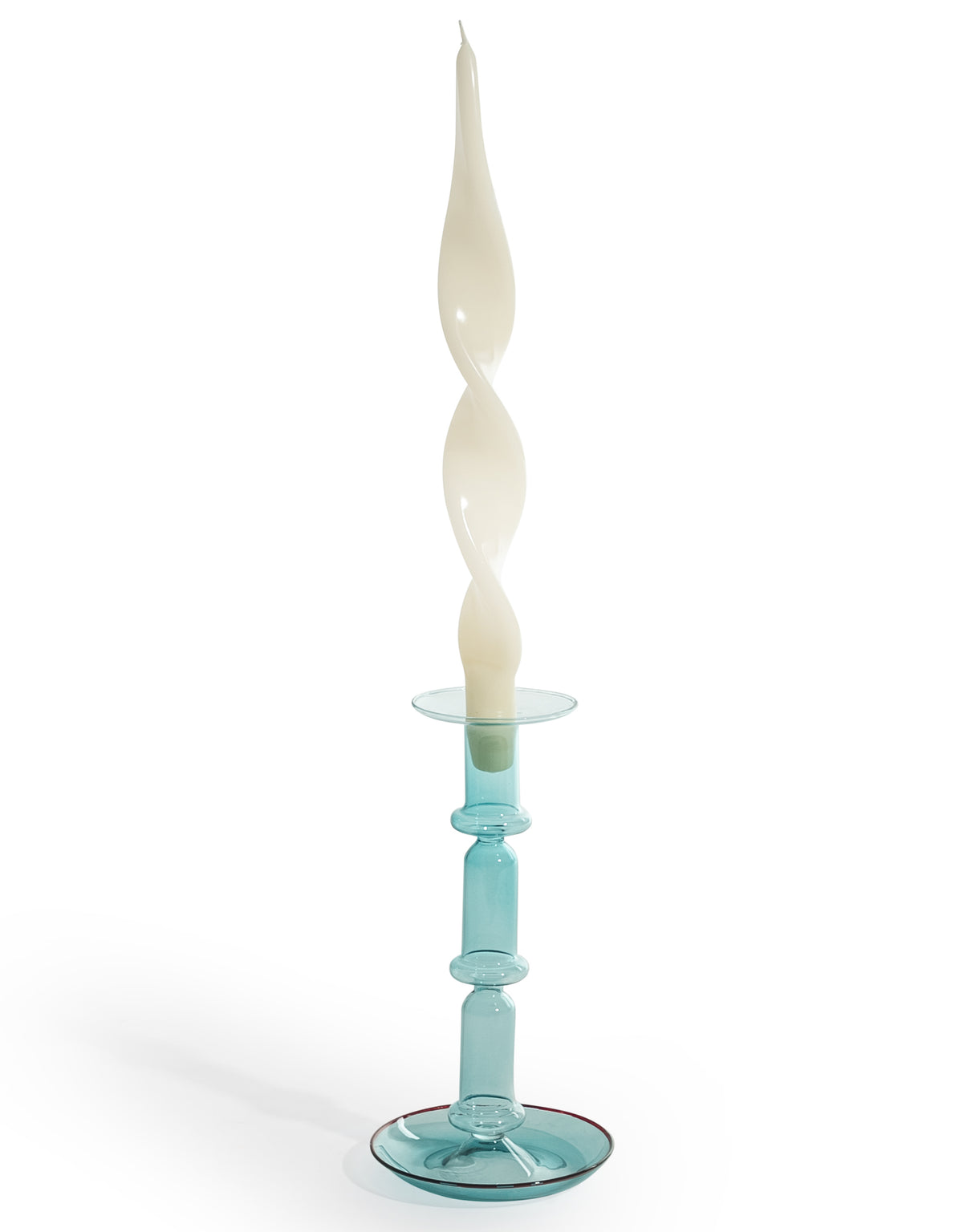 Blue Glass Candle Holder - GW147