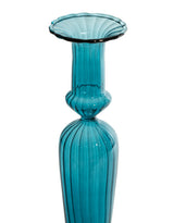 Tall Blue Glass Candle Holder - GW148