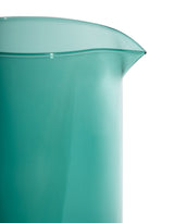Large Green Glass Jug with Wave Pink Handle - GW149