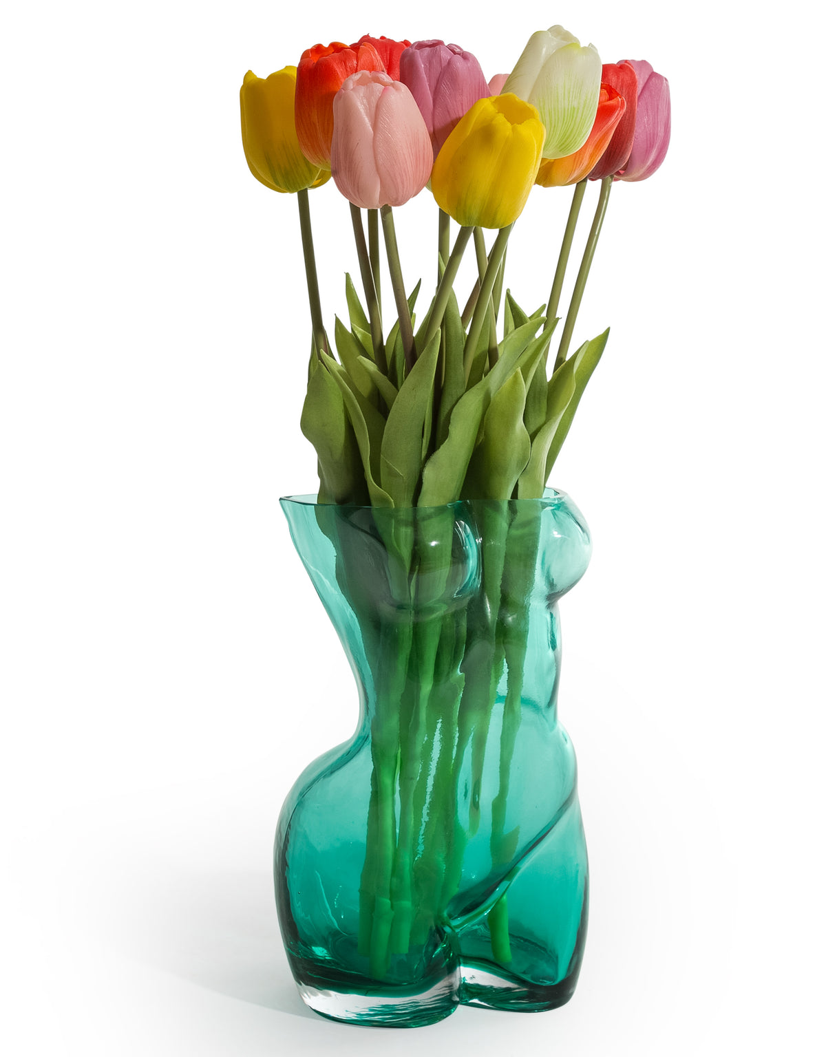 Large Teal Female Body Glass Vase - GW151