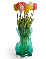 Large Teal Female Body Glass Vase - GW151
