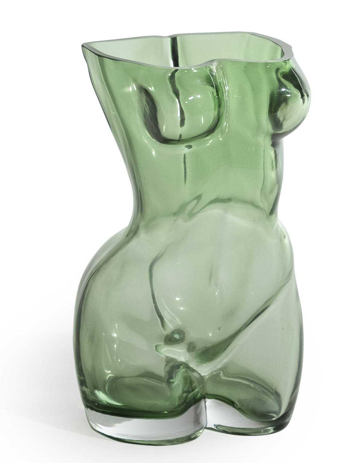 Large Green Female Body Glass Vase - GW152