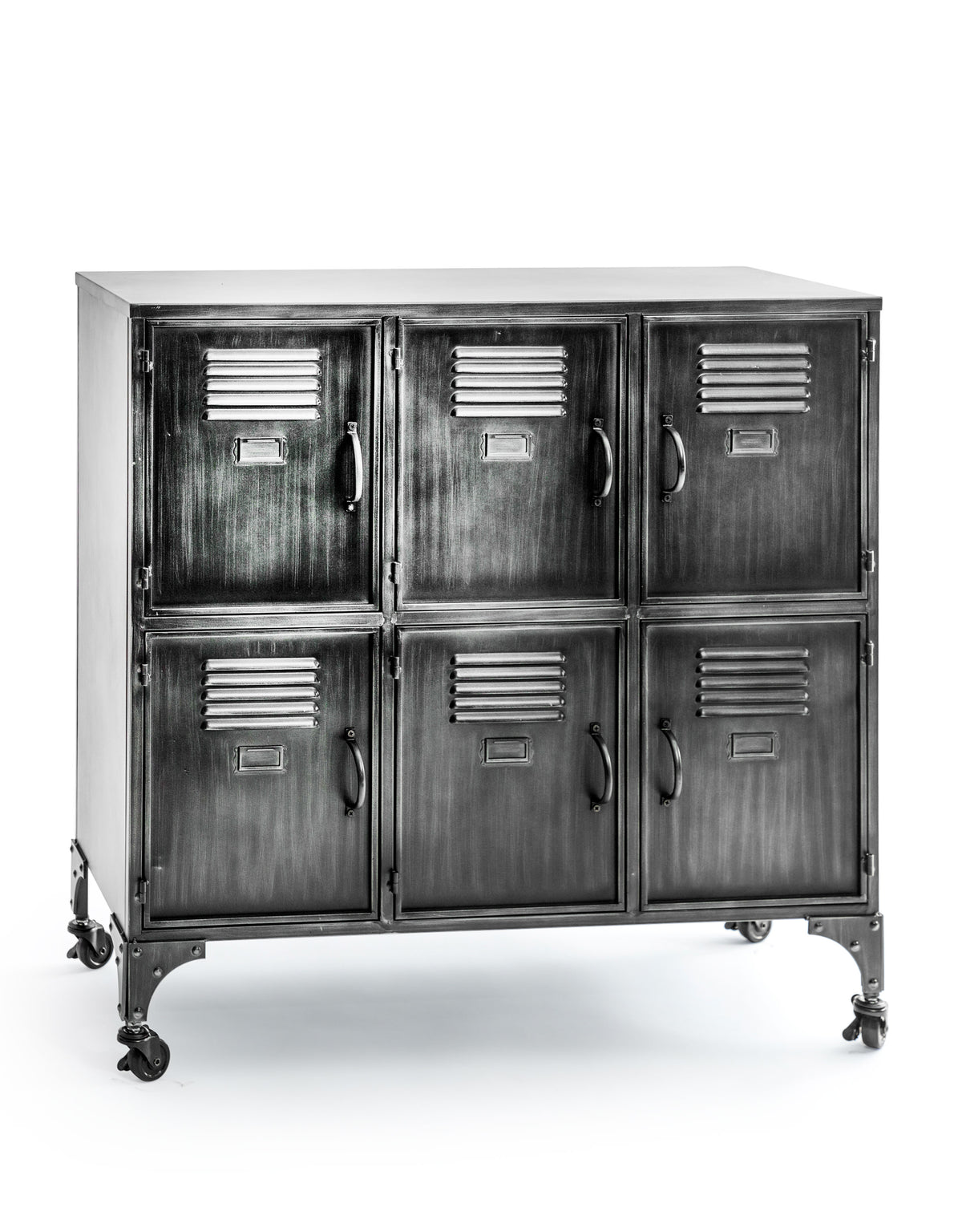 Antiqued Industrial Large Iron Storage / Side Cabinet - ET360