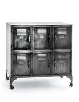 Antiqued Industrial Large Iron Storage / Side Cabinet - ET360