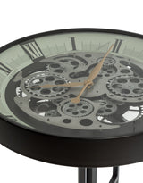 Industrial Iron Moving Gears Clock Side Table - FCM13