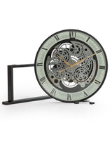 Industrial Iron Moving Gears Clock Side Table - FCM13