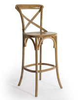 Reclaimed Elm Cross-Back Bar Stool - BWC11