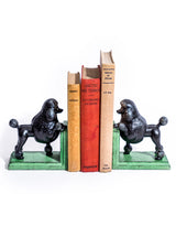 Cast Iron Antiqued Pair of Black Poodle Bookends - STM81