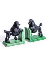 Cast Iron Antiqued Pair of Black Poodle Bookends - STM81