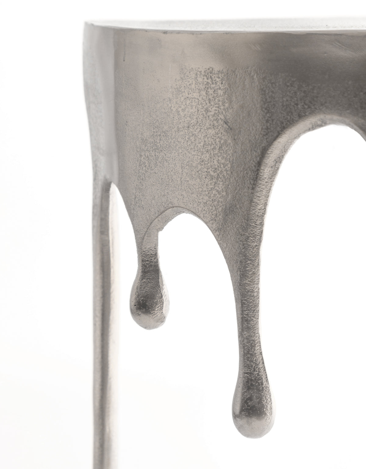 Raw Nickel "Dali" Drip Oval Aluminium Console Table - DRP20