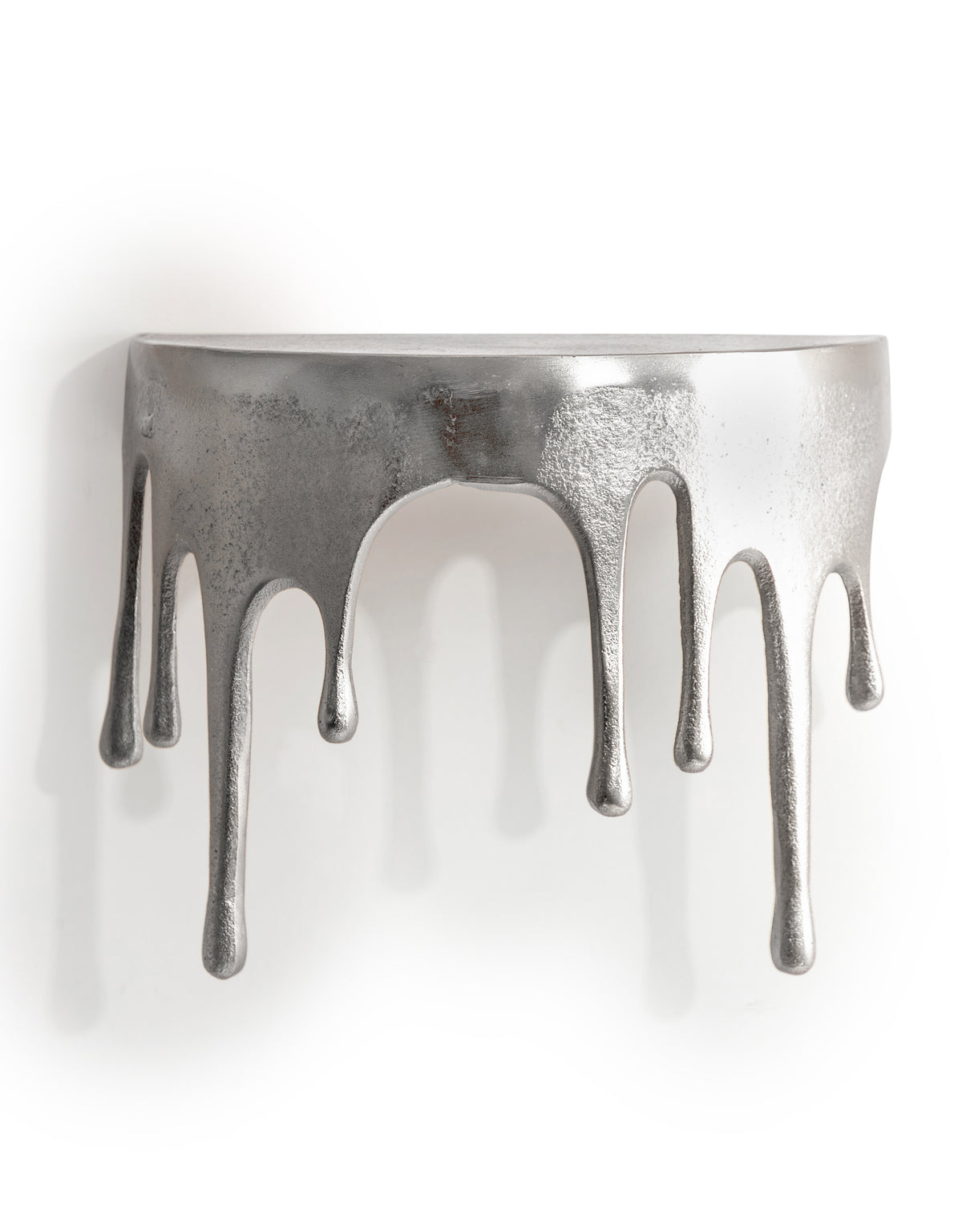 Raw Nickel "Dali" Drip Small Oval Aluminium Wall Shelf - DRP22