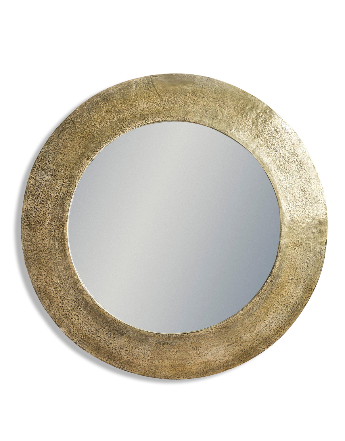 Large Round Champagne Gold Aluminium Wall Mirror - DRP23