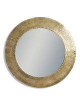 Large Round Champagne Gold Aluminium Wall Mirror - DRP23