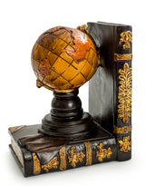 Antiqued Pair of Globe Bookends - CRT125