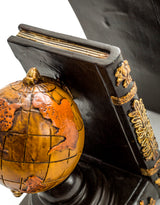 Antiqued Pair of Globe Bookends - CRT125