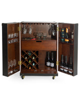 Soho Steamer Large Leather Two-Door Wine / Bar Cabinet - SBC12