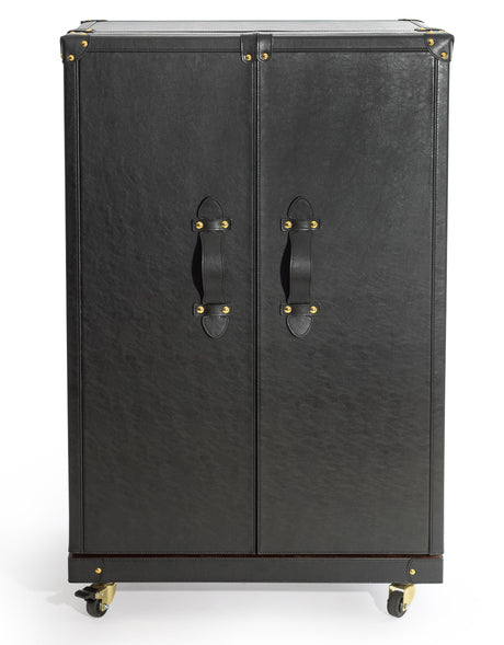 Soho Steamer Large Leather Two-Door Wine / Bar Cabinet - SBC12