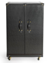 Soho Steamer Large Leather Two-Door Wine / Bar Cabinet - SBC12