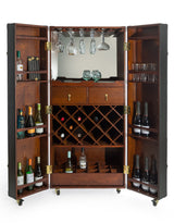 Soho Steamer Extra Large Leather Two-Door Wine / Bar Cabinet - SBC11