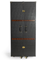 Soho Steamer Extra Large Leather Two-Door Wine / Bar Cabinet - SBC11