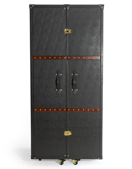 Soho Steamer Extra Large Leather Two-Door Wine / Bar Cabinet - SBC11